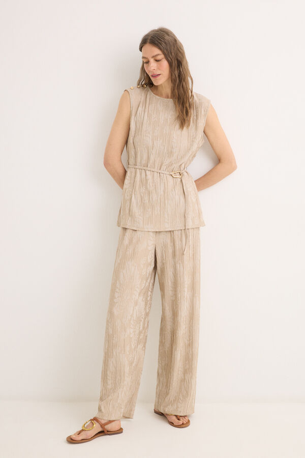 Cortefiel Top jacquard hebilla Arena