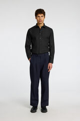 Selected Camisa de manga larga de vestir 100% algod&oacute;n Negro