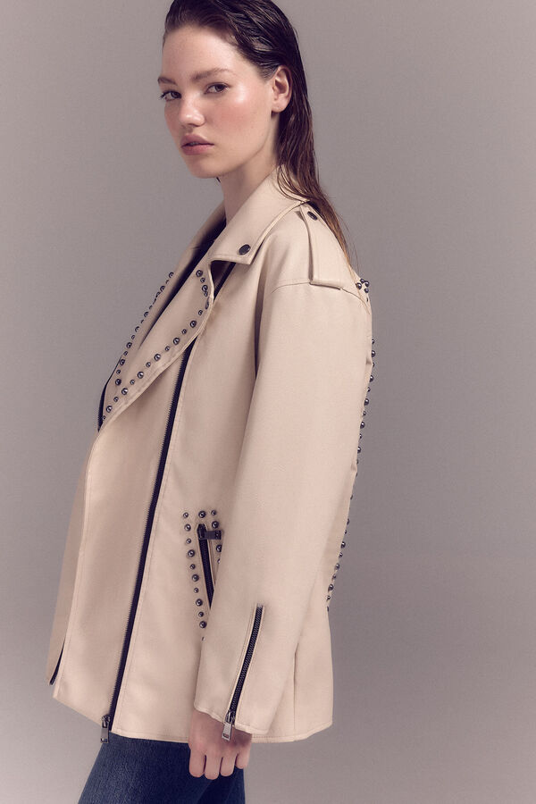 Slowlove Biker oversize tachas Marfil