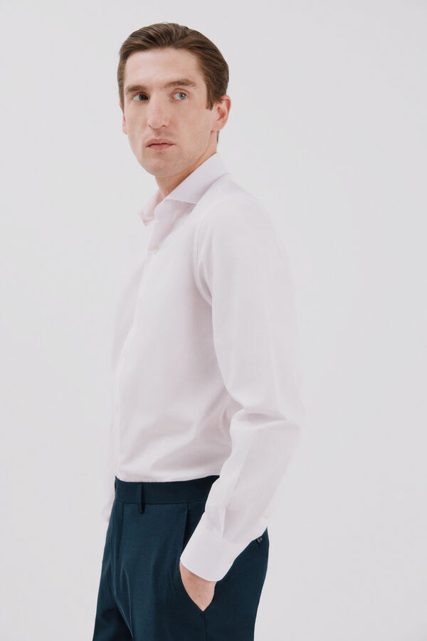 Cortefiel Camisa vestir rayas f&aacute;cil plancha Rosa