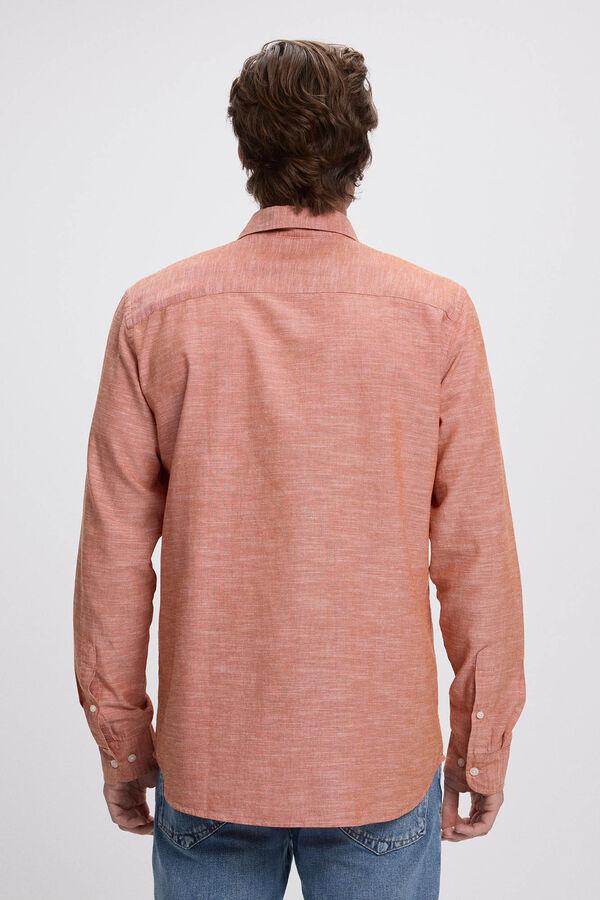 Jack & Jones Camisa regular fit com linho Laranja