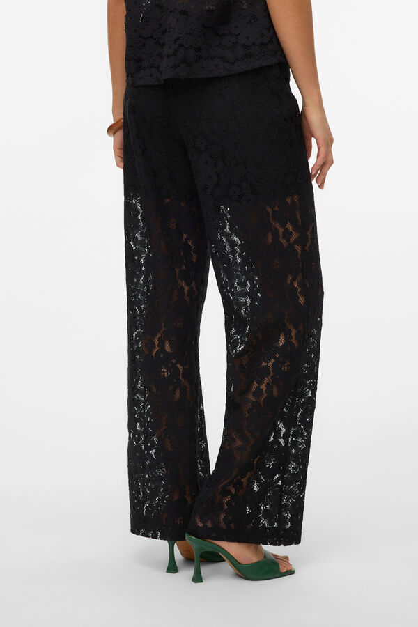 Vero Moda Pantal&oacute;n largo encaje Negro