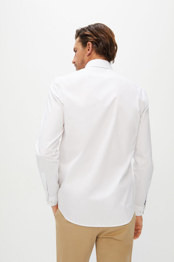 Cortefiel Camisa lisa coolmax eco-made stretch Blanco