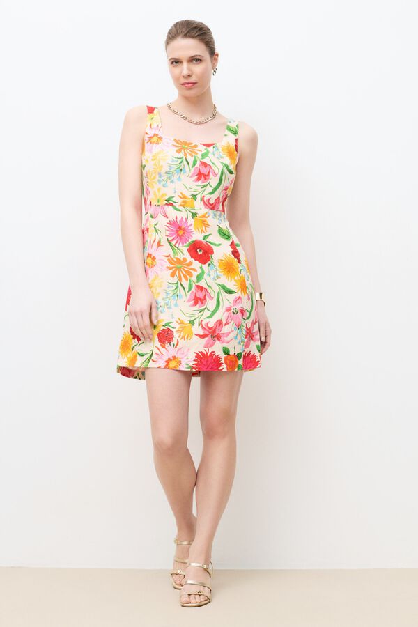 Caroll Vestido curto estampado Multicolorido