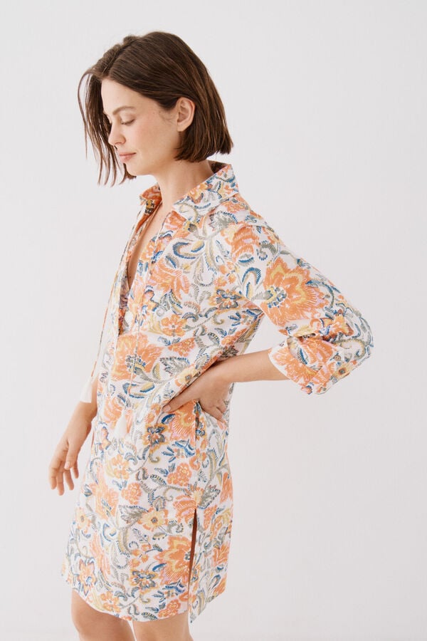 Cortefiel Caft&aacute;n t&uacute;nica estampado Multicolor