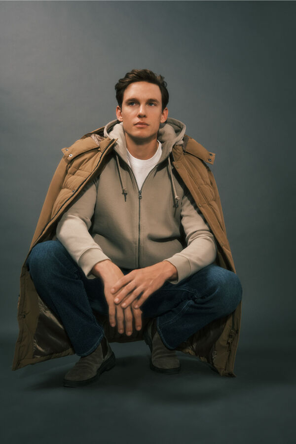 Cortefiel Parka acolchada Camel