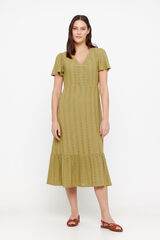Cortefiel Vestido punto estructura Verde