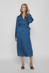Vila Vestido midi satinado Turquesa