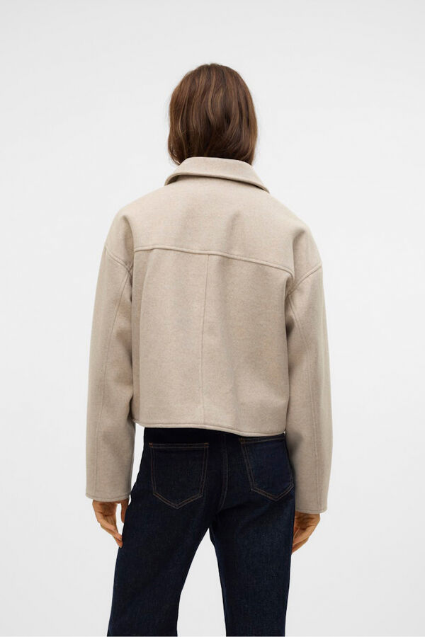 Vero Moda Chaqueta fieltro manga larga Beige
