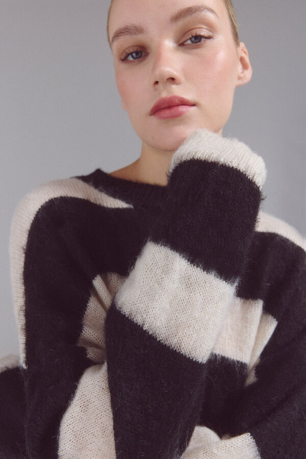 Slowlove Camisola riscas Ecru