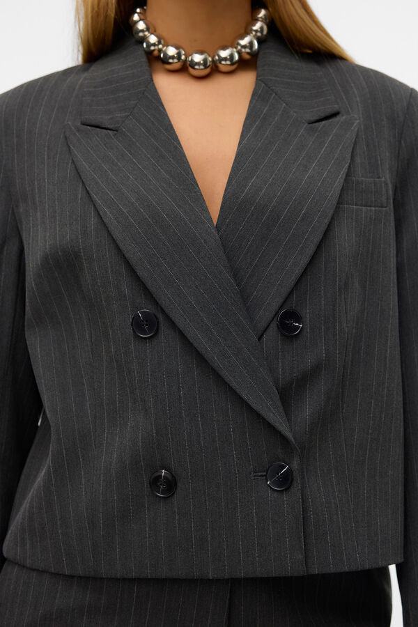 Vero Moda Blazer curto riscas Cinzento