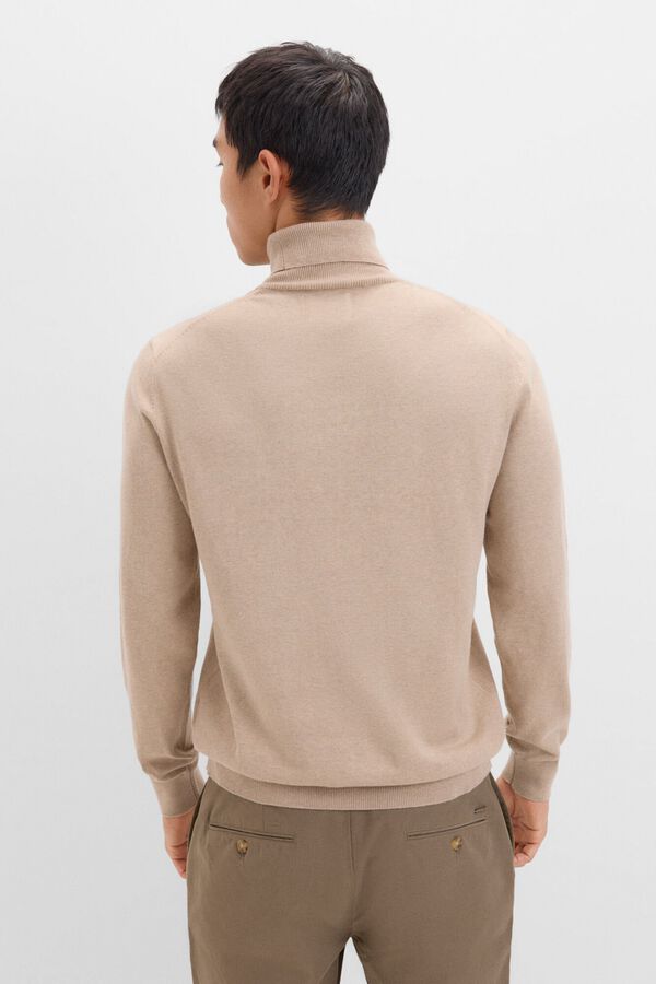 Cortefiel Jersey algod&oacute;n cashmere cuello alto Beige