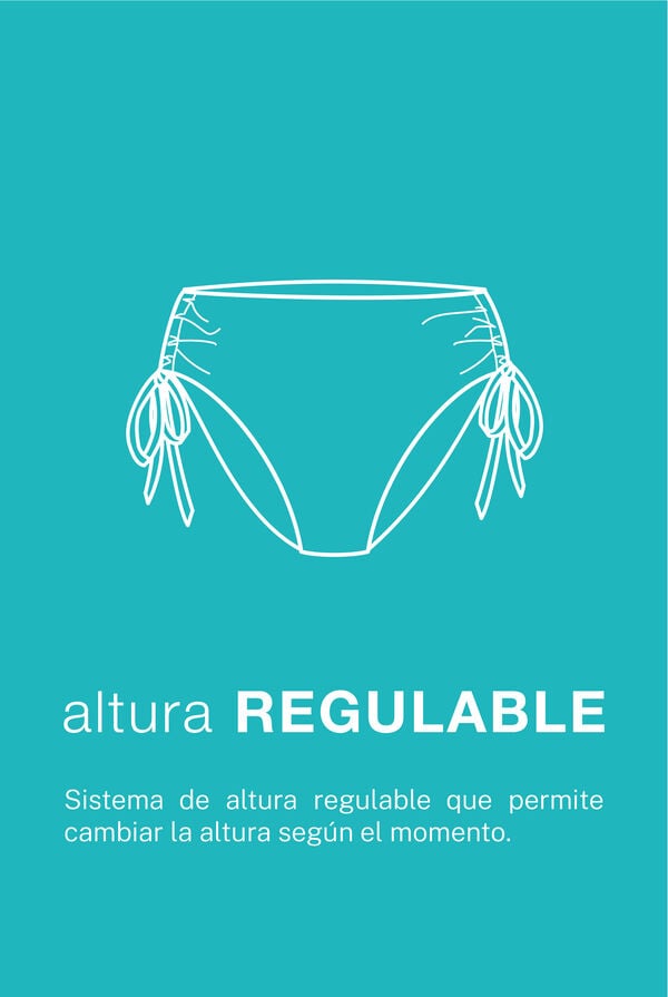 Cortefiel Calcinha de biqu&iacute;ni com amarra&ccedil;&atilde;o lateral. Verde