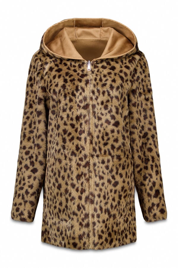 Cortefiel Abrigo efecto doble faz reversible Beige