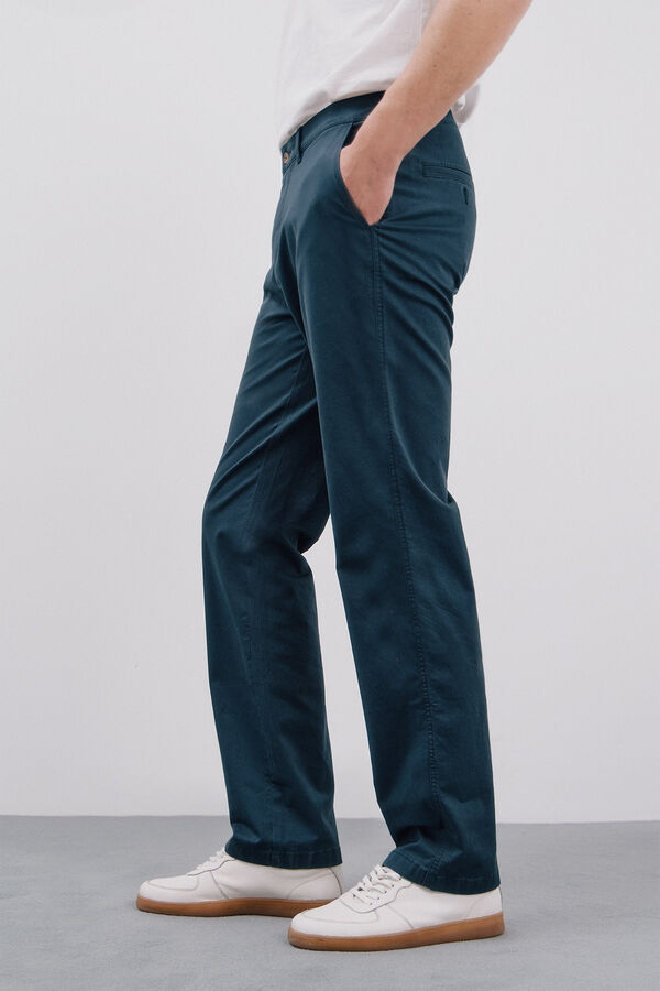 Cortefiel Pantal&oacute;n chino straight fit Azul oscuro