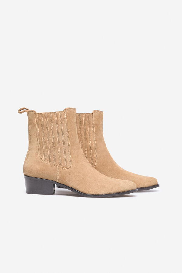 Cortefiel Bot&iacute;n elastico serraje Beige