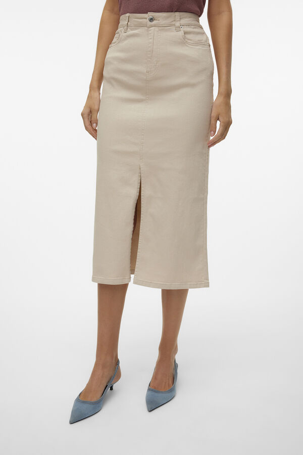Vero Moda Falda vaquera 7/8 Beige
