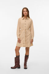 Vero Moda Vestido camisa de veludo cotel&ecirc; Tostado