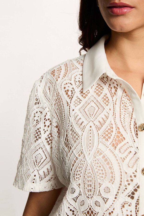 Morgan Camisa de renda Branco