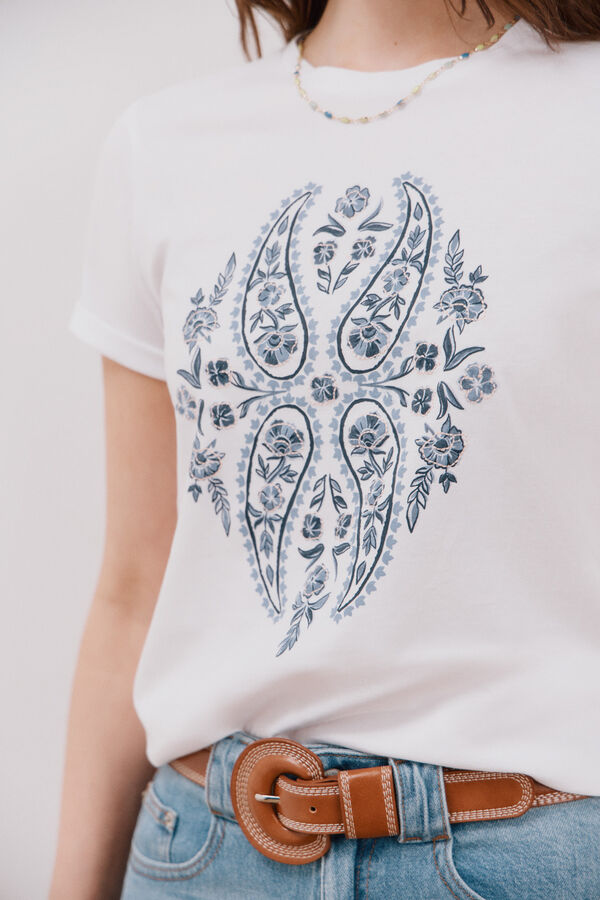 Cortefiel T-shirt b&aacute;sica estampada Impress&atilde;o