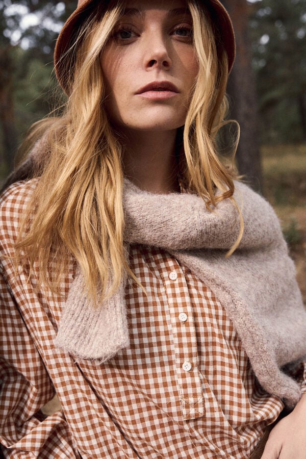 Pol&iacute;n Et Moi Blusa vichy Vico Estampado marr&oacute;n