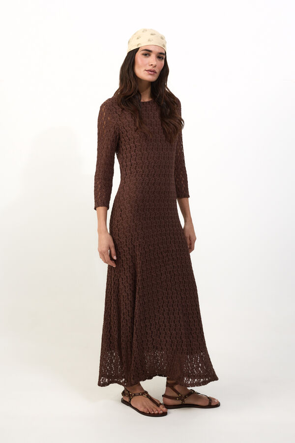 Slowlove Vestido largo lencero Castanho