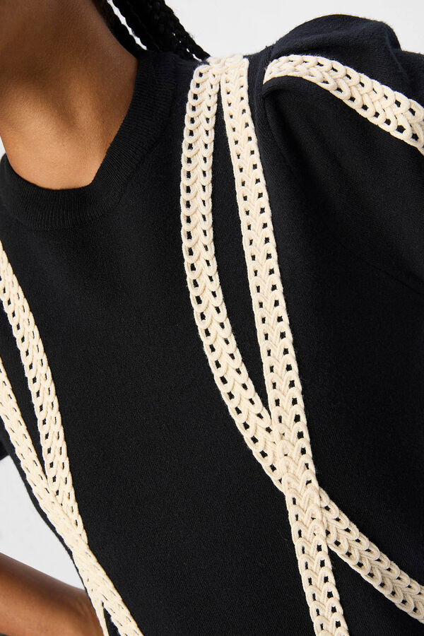 Object Vestido corto punto Negro