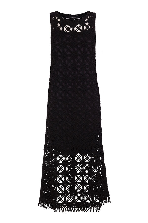 Cortefiel Vestido crochet Preto