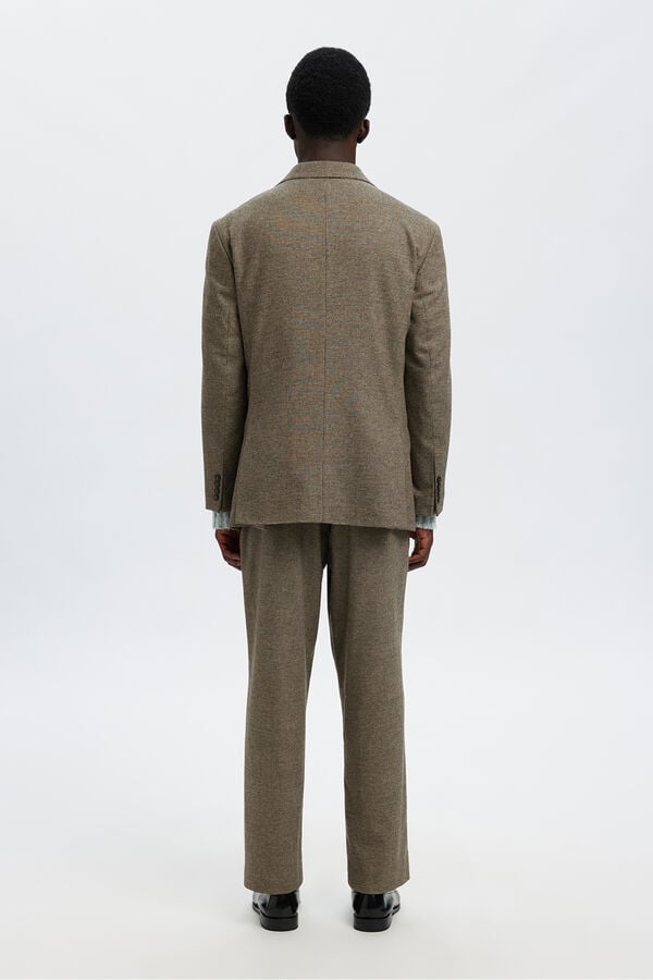 Selected Americana de lana cuadros Gris