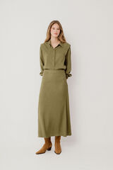 Vila Falda midi estampada Verde oscuro