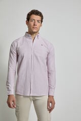 Street Monkey Camisa Oxford rayas con logo Rosa