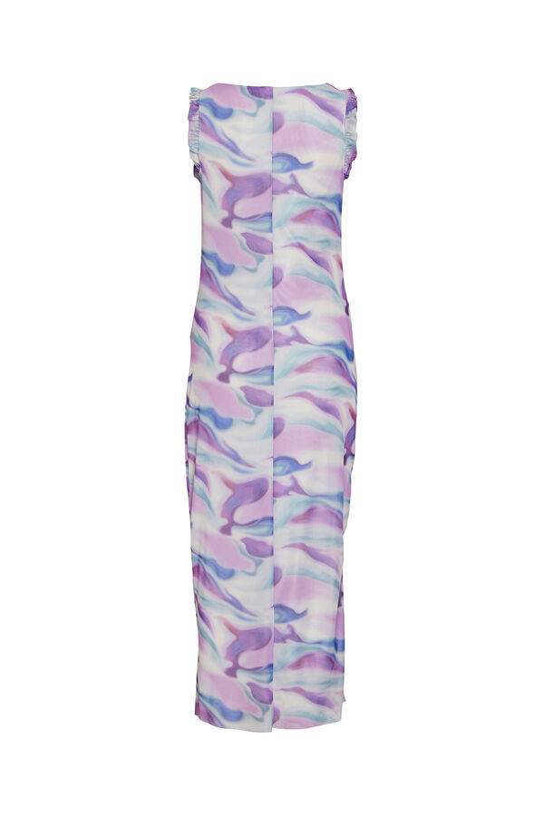 Vila Vestido midi de malha estampado Branco