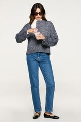 Selected Camisola de gola caixa de algod&atilde;o org&acirc;nico Cinzento