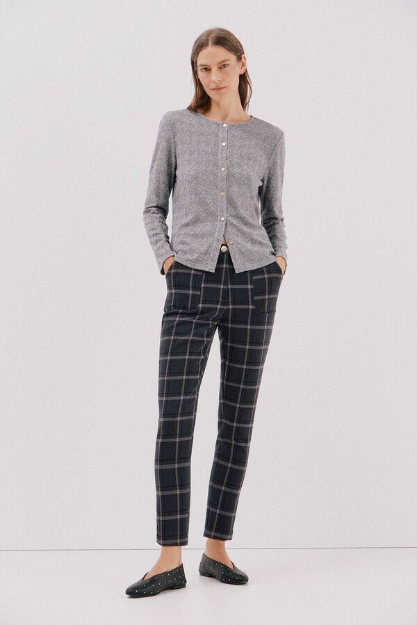 Cortefiel Pantal&oacute;n el&aacute;stico confort Estampado gris