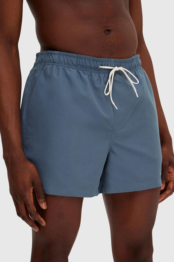 Selected Ba&ntilde;ador liso con logo confeccionado con materiales reciclados Azul