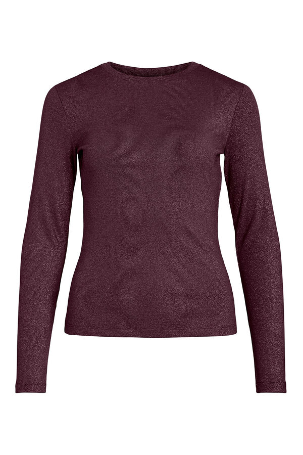 Vila Top de manga larga con glitter Granate