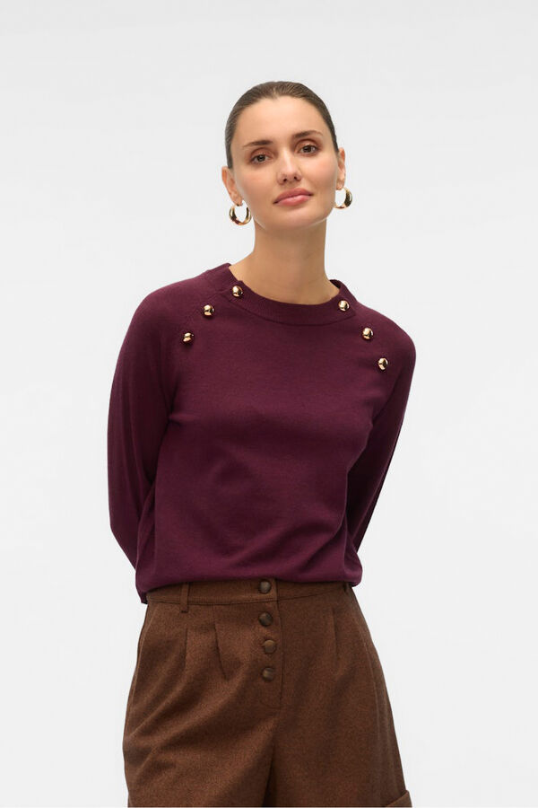 Vero Moda Jersey de punto botones dorados Morado