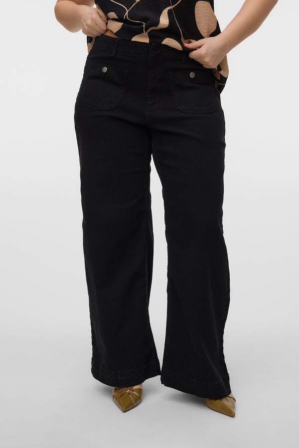 Vero Moda Curve Jeans de tiro alto talla grande Negro