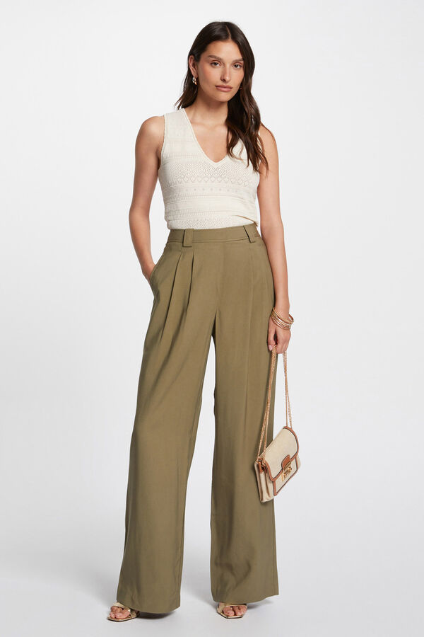 Morgan Pantal&oacute;n pernera ancha holgado Verde