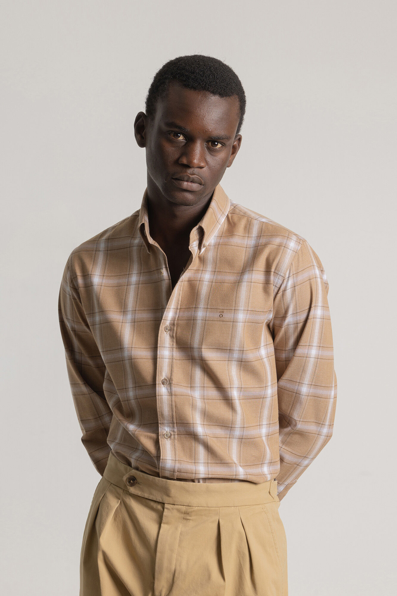 PuroEGO Camisa slim algod&oacute;n cuadro tart&aacute;n