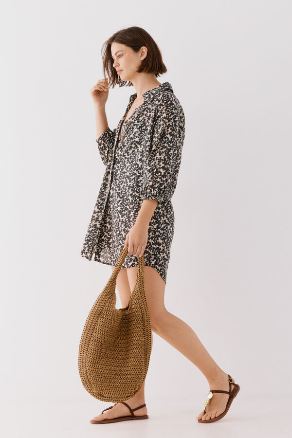 Cortefiel Caftán túnica estampado Estampado blanco