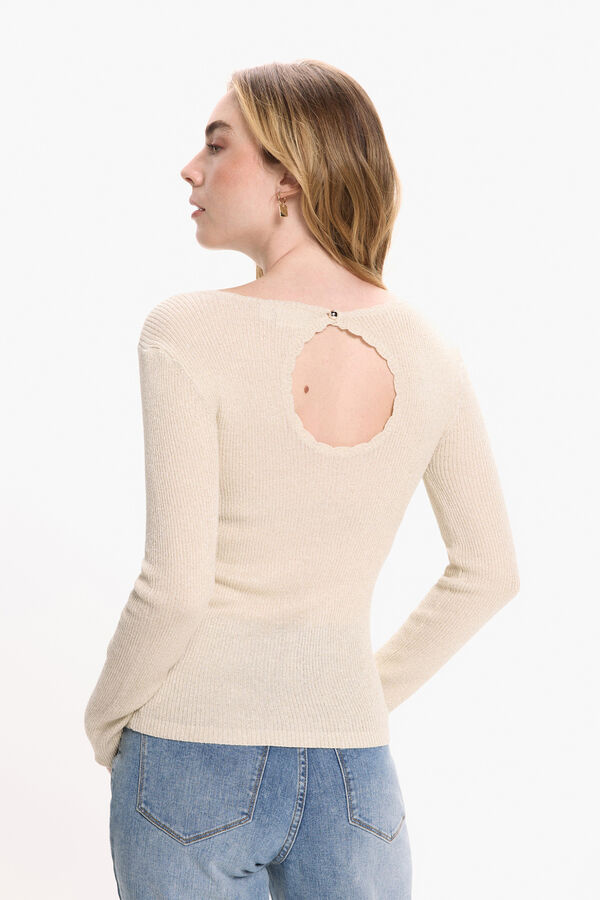 Vila Top de punto reversible con l&uacute;rex Beige