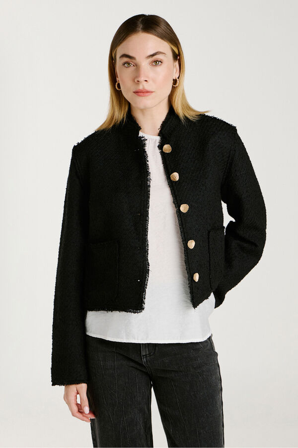 Vila Chaqueta de pa&ntilde;o con botones Negro