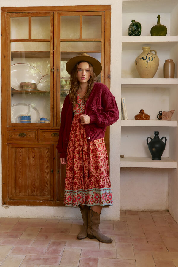 Jaase C&aacute;rdigan de punto Vino