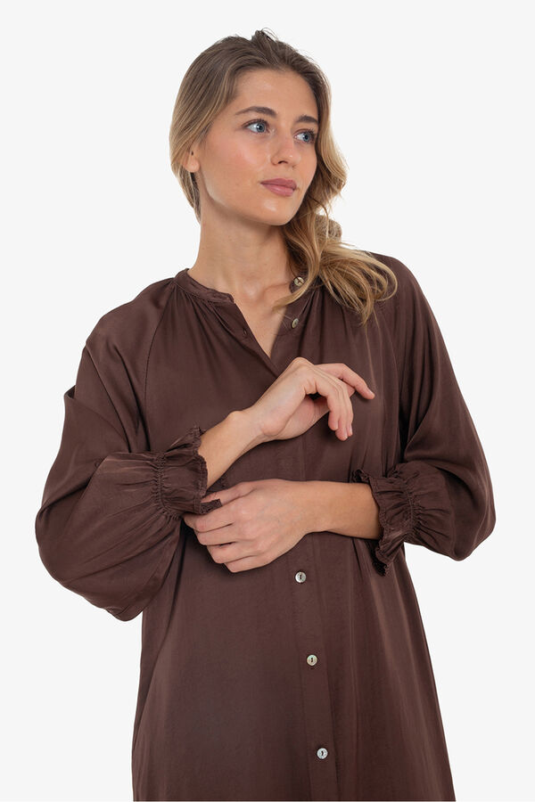 Cupl&eacute; Vestido sat&eacute;n Marr&oacute;n oscuro