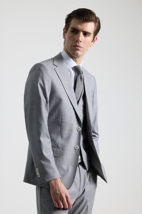 PuroEGO Traje cuadro gales gris con chaleco Gris