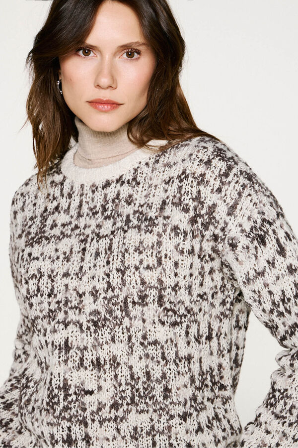 Selected Jersey lana cuello caja Gris