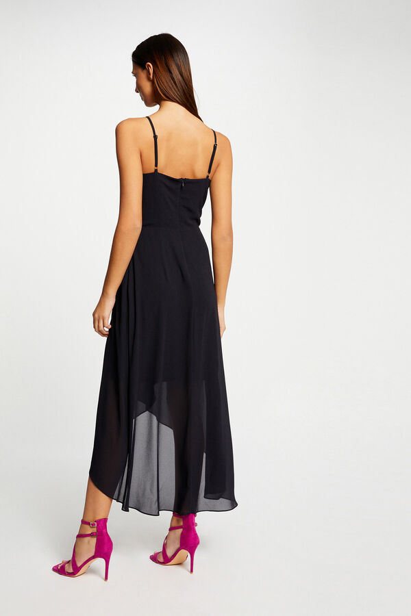 Morgan Vestido midi com al&ccedil;as finas Azul