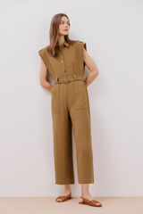 Cortefiel Mono con cintur&oacute;n al tono Kaki