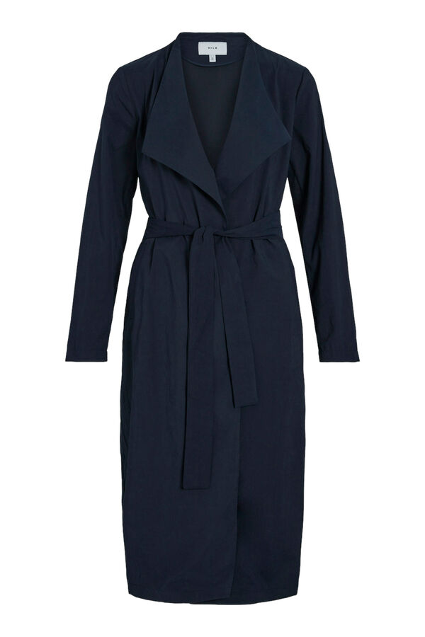 Vila Gabardina larga anudada Azul marino
